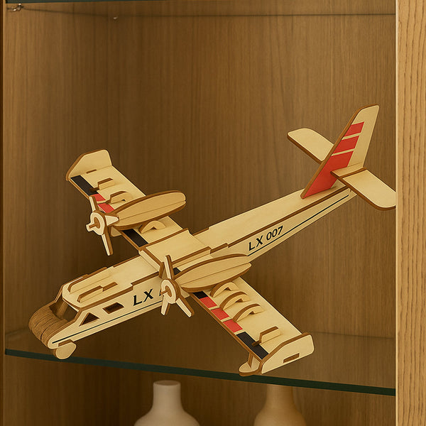 3D Wooden Aircraft Puzzle DIY Assembly Kit