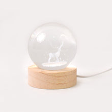 Mela Crystal Ball Night Light Glass Ball Night Lamp With Wood Base