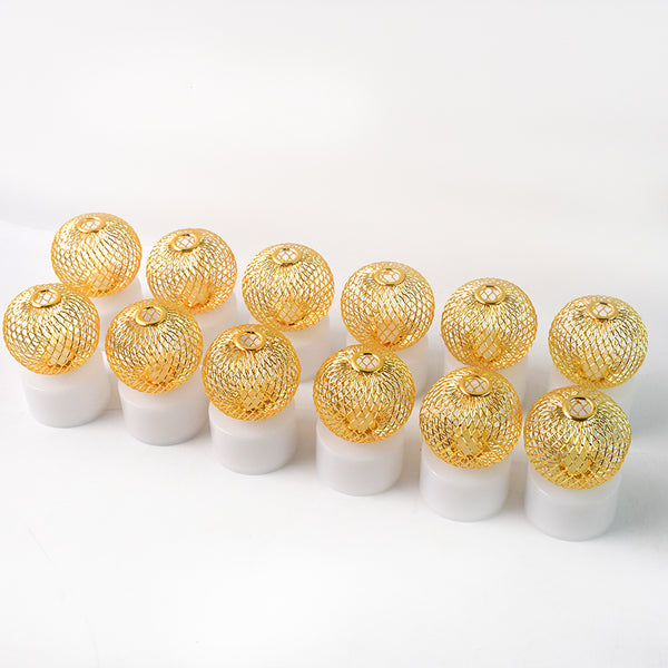 Led Ball Shaped Decorative Light With Mesh Cover (12 Pc  Set)