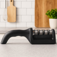 2051 Manual Red Knife Sharpener 3 Stage Sharpening Tool For Ceramic Knife And Steel Knives.