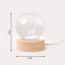 Mela Crystal Ball Night Light Glass Ball Night Lamp With Wood Base
