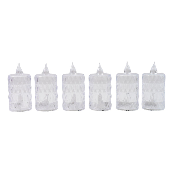 Decorative Led Crystal Flameless Candle Set (6 Pc)