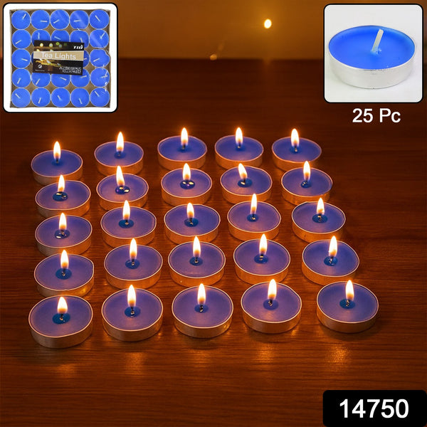 Blue Scented Tea Light Candles (25 Pc  Set)