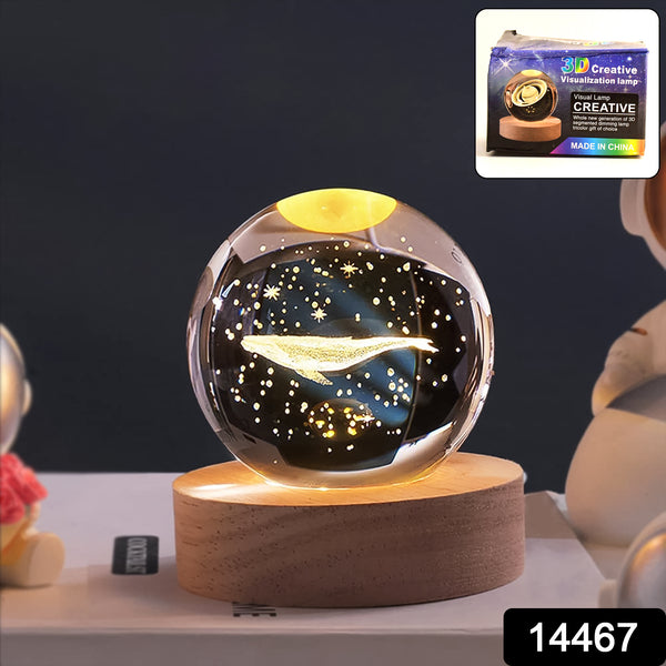 Fish 3d Crystal Ball Lamps With Base (1 Pc)