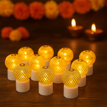 Led Ball Shaped Decorative Light With Mesh Cover (12 Pc  Set)